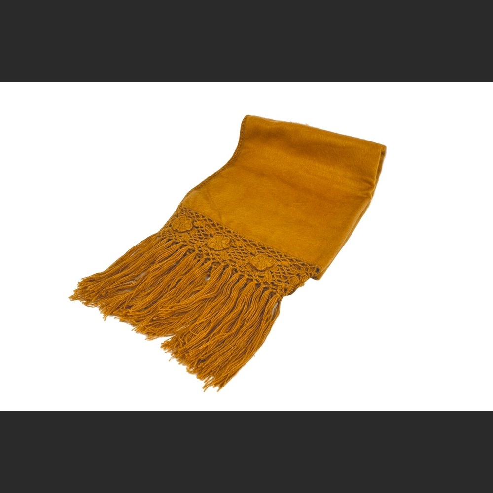 Alpaca Brushed Shawl Crochet Floral Edges Fringe